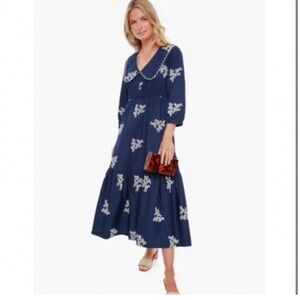 Tuckernuck navy embroidered dress small